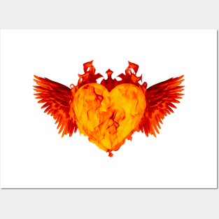 Burning Heart Posters and Art